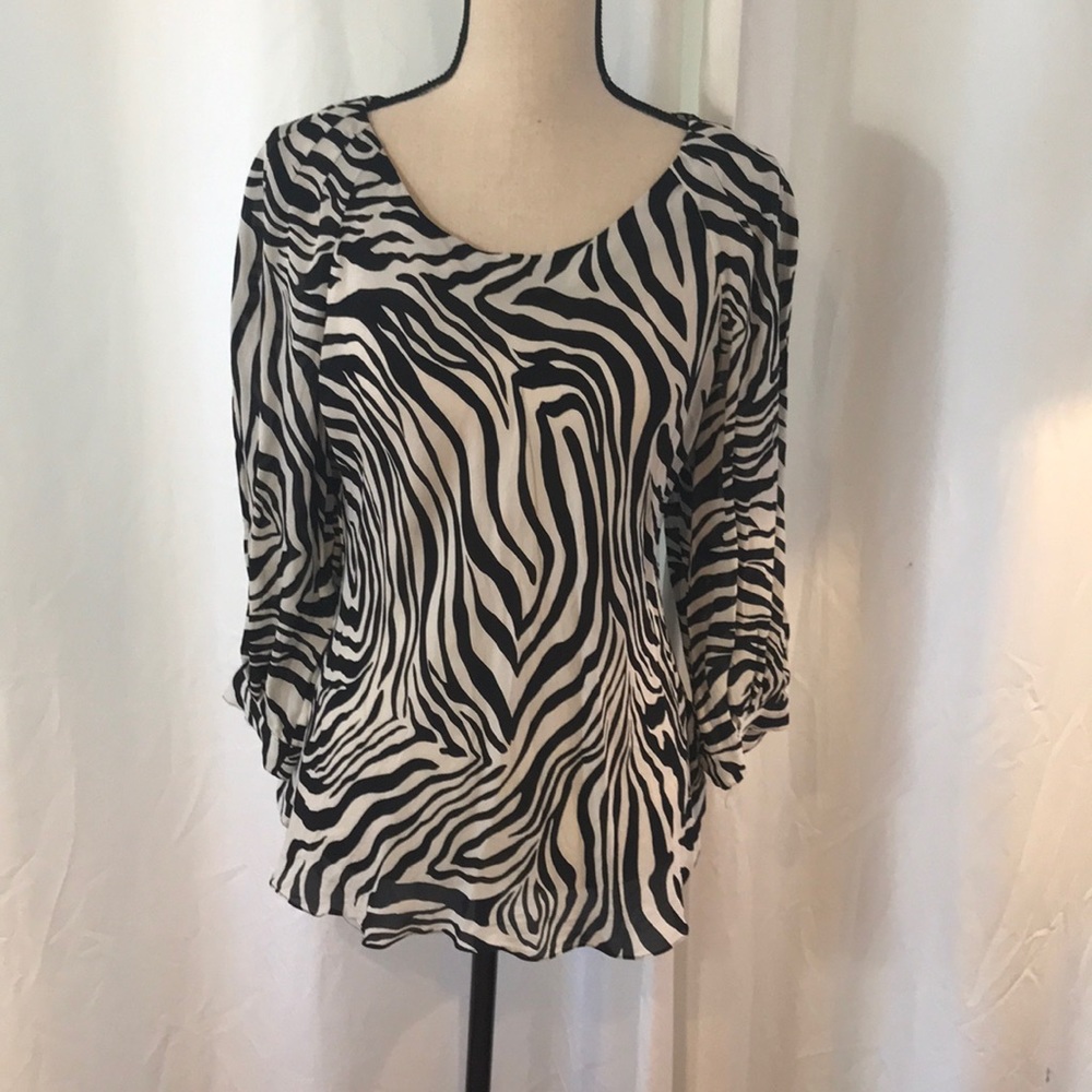 Ann Klein zebra print blouse